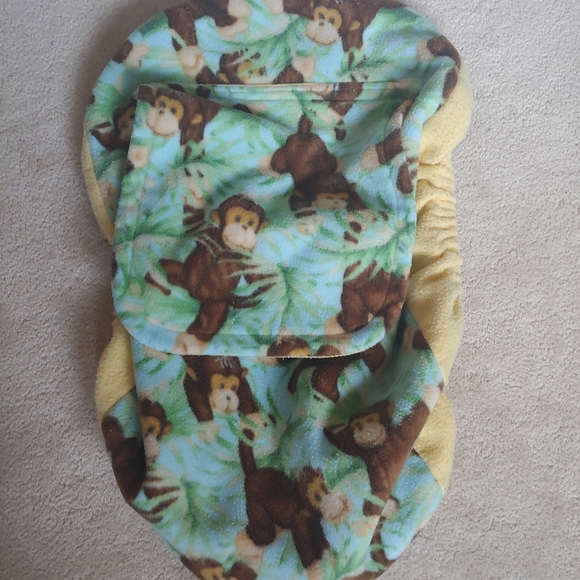 Handmade (with love) Monkey Carseat Cover - Picture 4 of 6